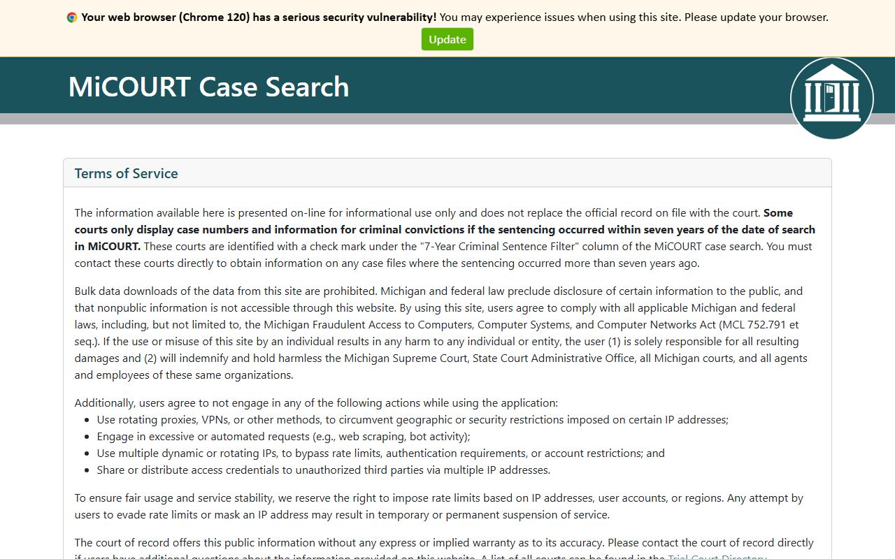 Kent County court records after arrest MiCOURT case search